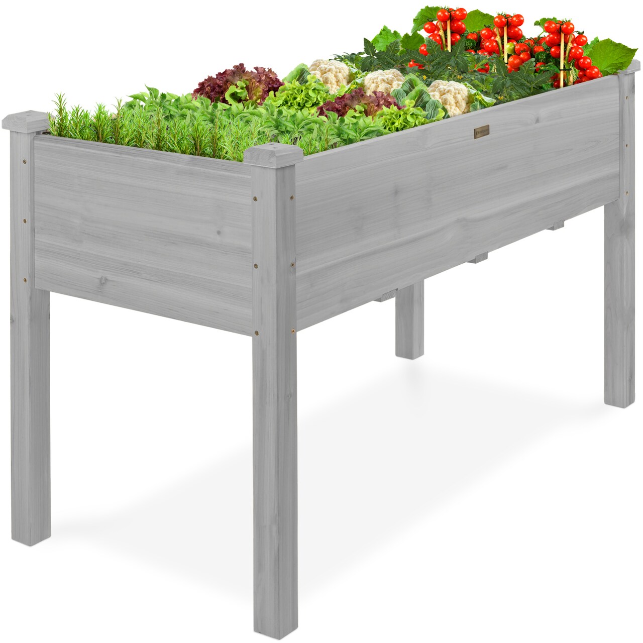 Best Choice Products 48x24x30in Raised Garden Bed, Elevated Wooden Planter for Yard w/ Foot Caps, Liner